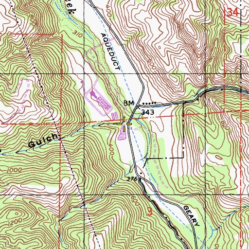 Topographic Map of Haynes Gulch, CA