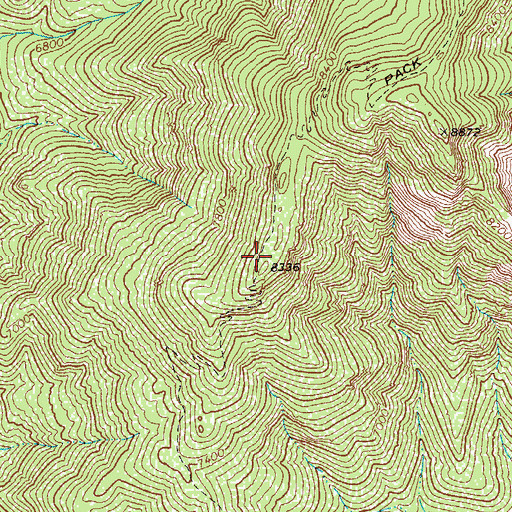 Topographic Map of Grant Creek Three hundred five Trail, AZ