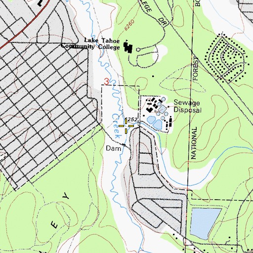 Topographic Map of Heavenly Valley Creek, CA
