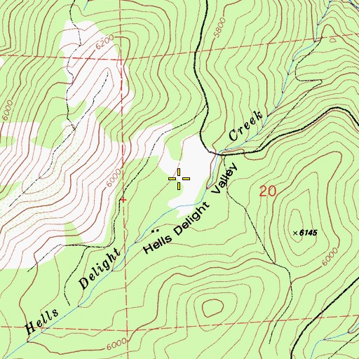 Topographic Map of Hells Delight Valley, CA