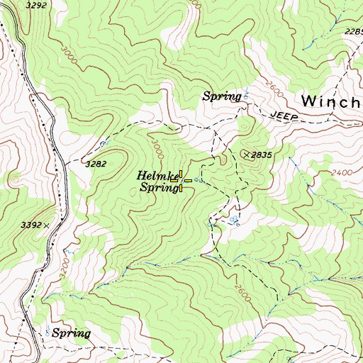 Topographic Map of Helmke Spring, CA