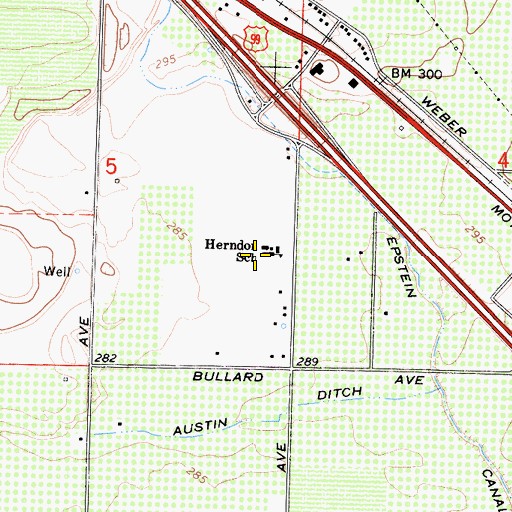 Topographic Map of Herndon - Barstow Elementary School, CA