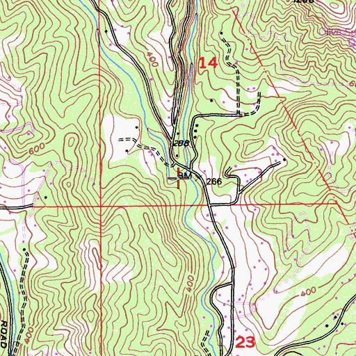 Topographic Map of Hester Creek, CA