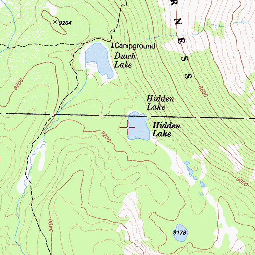 Topographic Map of Hidden Lake, CA