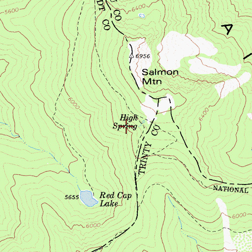 Topographic Map of High Spring, CA