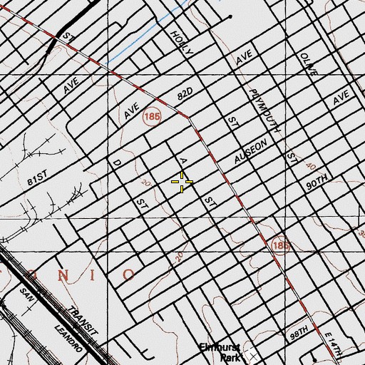 Topographic Map of New Highland Academy, CA