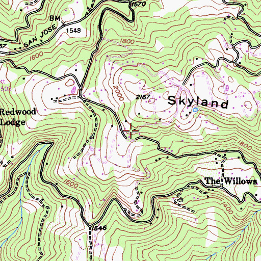 Topographic Map of Highland School (historical), CA