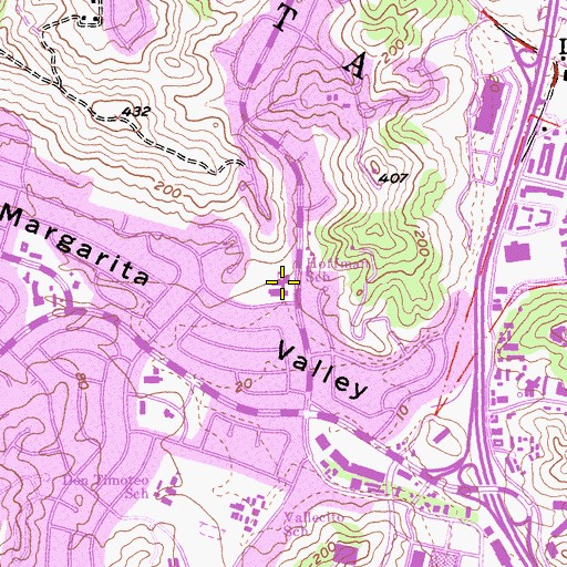 Topographic Map of Hoffman School, CA