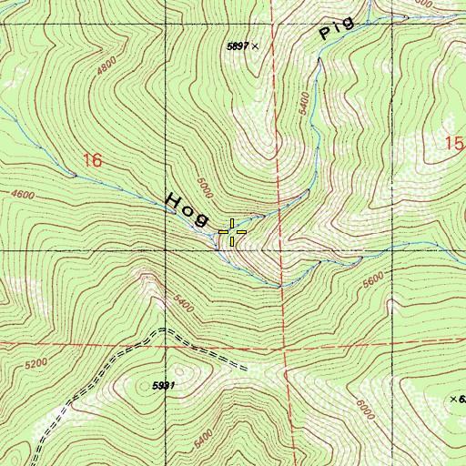 Topographic Map of Hog Canyon, CA