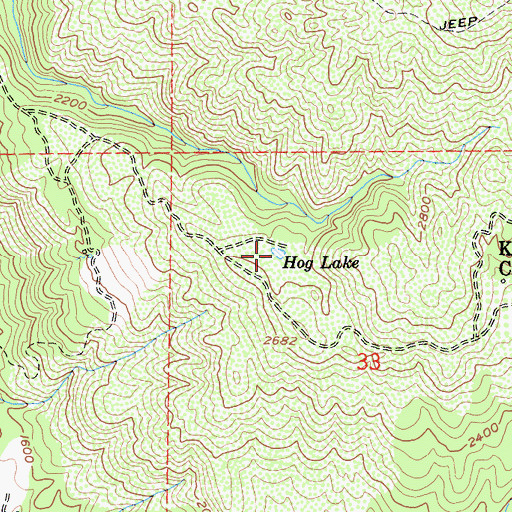 Topographic Map of Hog Lake, CA