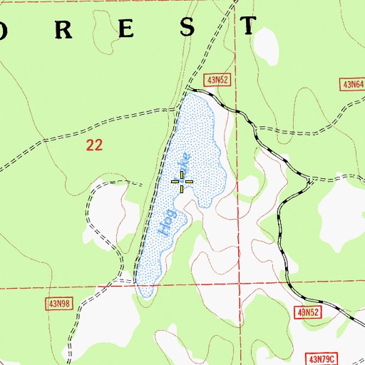 Topographic Map of Hog Lake, CA