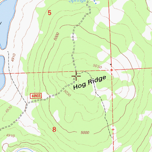 Topographic Map of Hog Ridge, CA