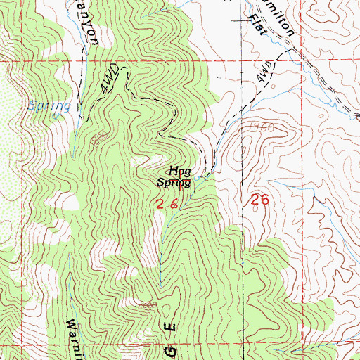 Topographic Map of Hog Spring, CA
