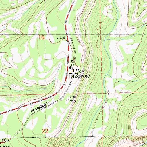 Topographic Map of Hog Spring, CA