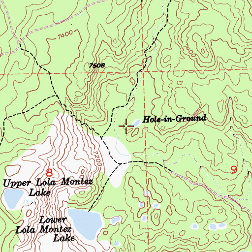 Topographic Map of Hole-In-Ground, CA