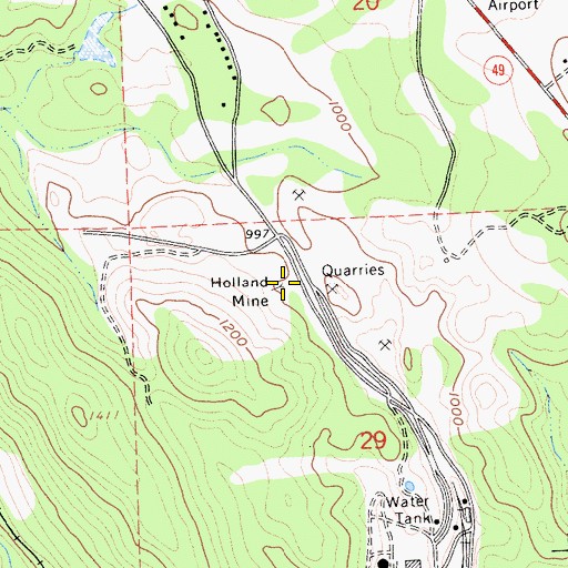 Topographic Map of Holland Mine, CA