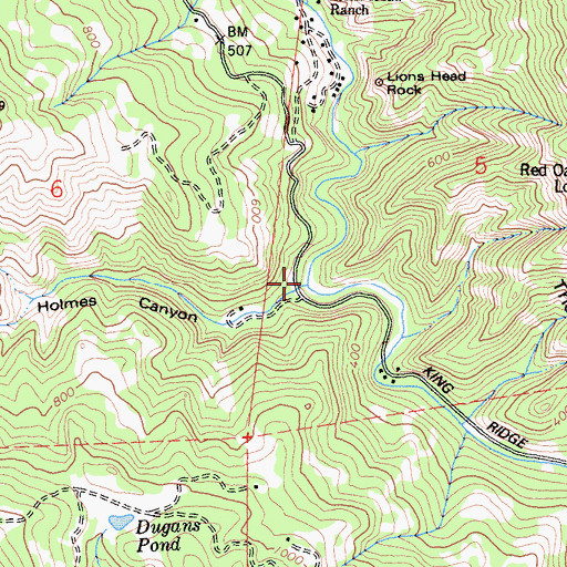 Topographic Map of Holmes Canyon, CA