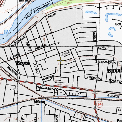 Topographic Map of Holy Cross School, CA