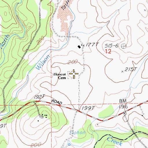 Topographic Map of Honcut Cemetery, CA