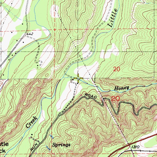 Topographic Map of Honey Run, CA