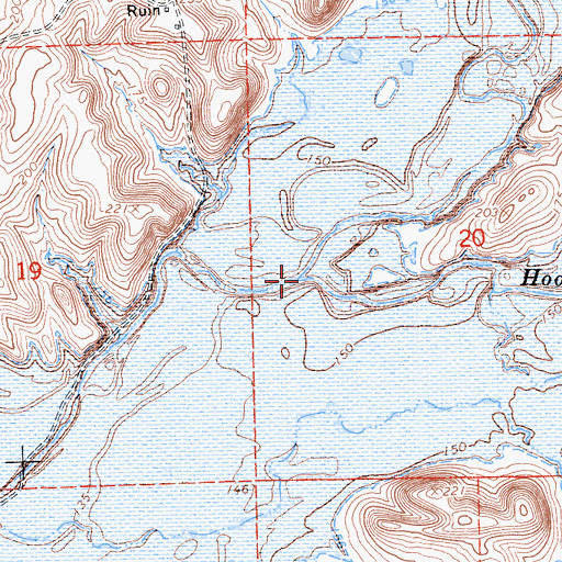 Topographic Map of Hoods Creek, CA