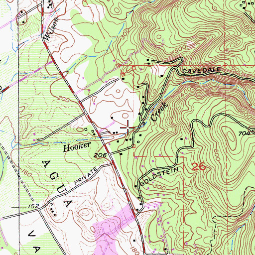 Topographic Map of Hooker Canyon, CA