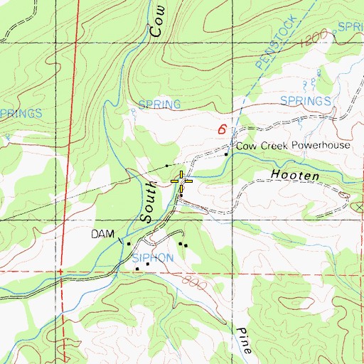 Topographic Map of Hooten Gulch, CA