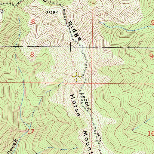 Topographic Map of Horse Mountain Ridge, CA