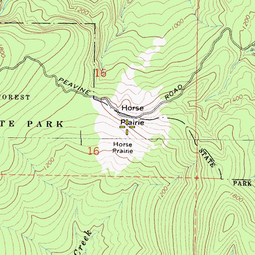 Topographic Map of Horse Prairie, CA