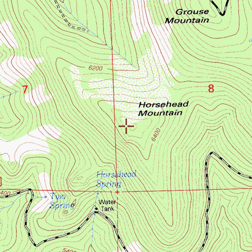 Topographic Map of Horsehead Mountain, CA