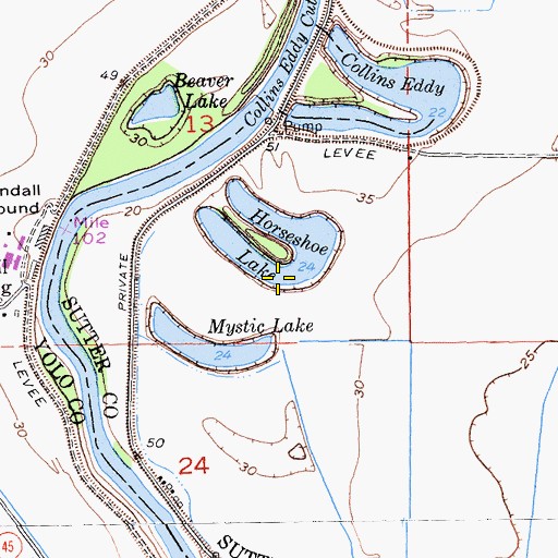 Topographic Map of Horseshoe Lake, CA