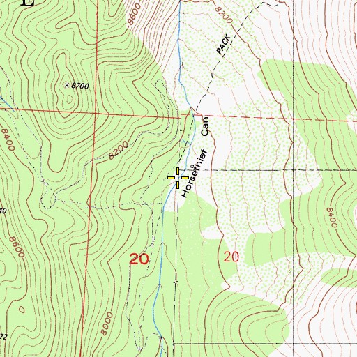 Topographic Map of Horsethief Canyon, CA