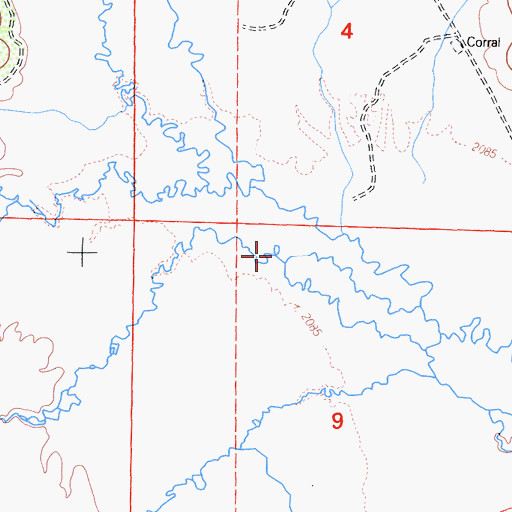 Topographic Map of Hot Creek, CA