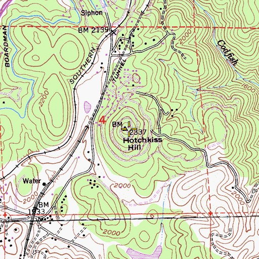 Topographic Map of Hotchkiss Hill, CA