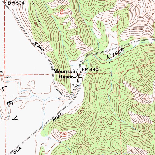 Topographic Map of House Mountain, CA