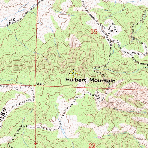 Topographic Map of Hulbert Mountain, CA