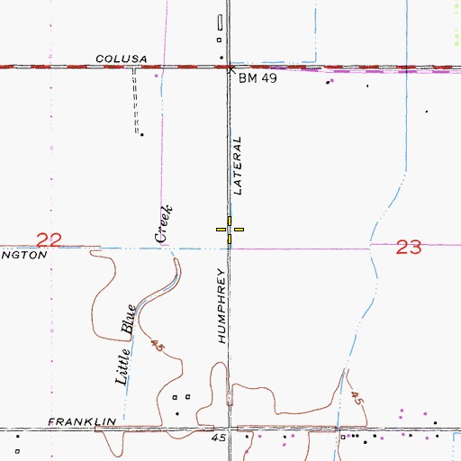 Topographic Map of Humphrey Lateral, CA