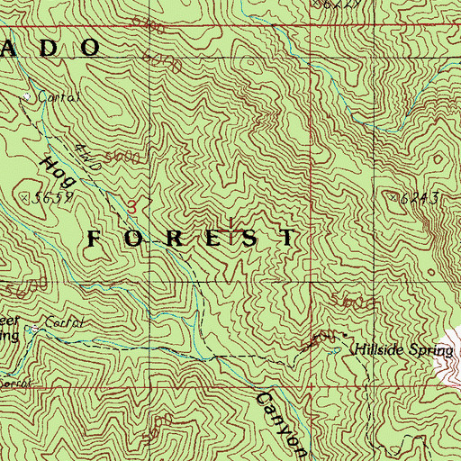 Topographic Map of Musk Hog Canyon Spring, AZ