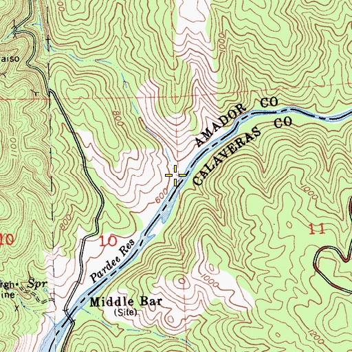 Topographic Map of Hunt Gulch, CA