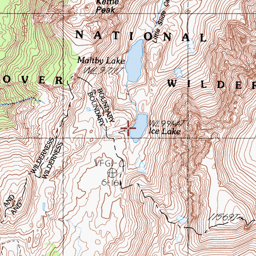 Topographic Map of Ice Lake, CA