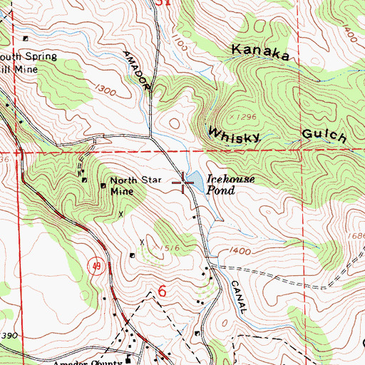 Topographic Map of Icehouse Pond, CA