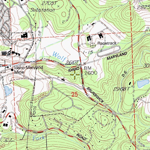 Topographic Map of Idaho-Maryland Ditch, CA