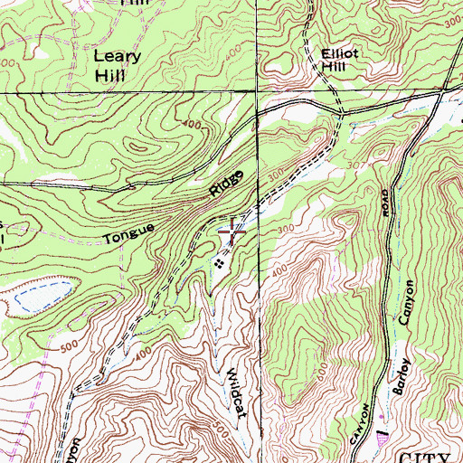 Topographic Map of Impossible Canyon, CA