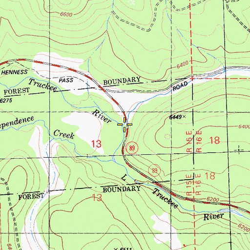 Topographic Map of Independence Creek, CA