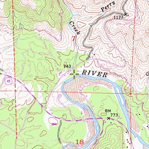 Topographic Map of Indian Creek, CA