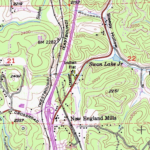 Topographic Map of Indian Flat, CA