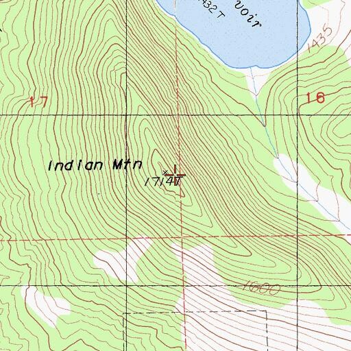 Topographic Map of Indian Mountain, CA