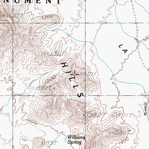 Topographic Map of Burro Spring, AZ