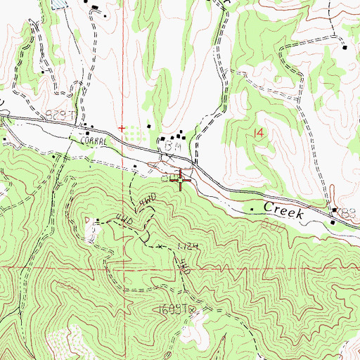 Topographic Map of Ingram Creek, CA