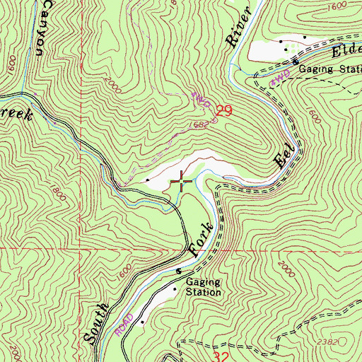 Topographic Map of Jack of Hearts Creek, CA